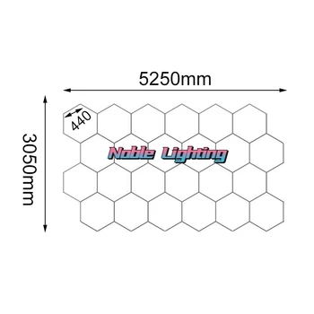 5.2x3M Honeycomb LED Car Detailing Потолочный Светильник Индивидуальные Шестиугольные Сотовые Светильники DIY LED Light для Компьютерной Игровой комнаты