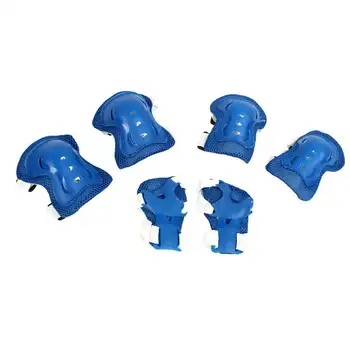 6 комплектов наколенников для коньков, защита ладоней и локтей, защитная накладка, белый Синий