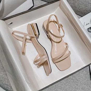 Deonte 2023 летние женские босоножки Женская повседневная верхняя одежда на низком каблуке Модный дизайн на высоком каблуке профессиональная рабочая обувь сандалии