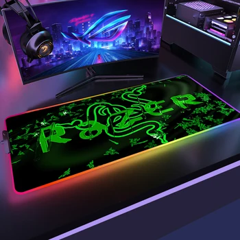 RGB Коврик для мыши 90 × 40 см R-Razer Gamer Аксессуары Для ПК Игровые Компьютеры Коврик Для Мыши XXL Резиновый Коврик Настольный Коврик Офисный Ковер Светящийся Коврик