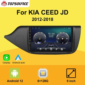 TOPSOURCE TS18 Android 12 Автомобильный Радиоприемник Мультимедиа Для KIA CEED JD Cee'd 2012-2018 AI Голосовое Управление Навигация GPS Беспроводной Carplay