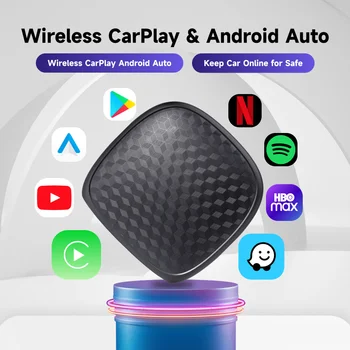 Vcarlinkplay CarPlay Ai Box Android 13.0 для Netflix YouTube Плюс 8-ядерный процессор Аудио- и видеоприемников для автомобилей