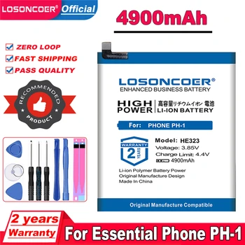 Аккумулятор LOSONCOER 4900mAh HE323 для аккумулятора мобильного телефона Essential PH-1 + бесплатные инструменты