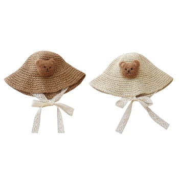 Детская летняя шляпка для маленьких мальчиков и девочек, соломенная кепка универсального размера, аксессуары для головы