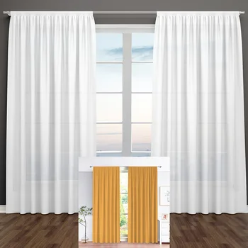 Желто-белые тканевые занавески для мешков, гостиная из полиэфирного волокна, офисный склад, пылезащитная декоративная ткань