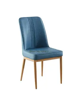 Индивидуальный Современный Гостиничный Бытовой обеденный стул с имитацией ткани и зернистой кожи, имитация стула для переговоров из цельного дерева со спинкой