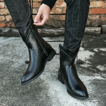 Кожаные ботинки Мужская обувь Неразрушаемая Строительная рабочая обувь Коричневая водонепроницаемая Рабочая обувь для мужчин Стальная головка