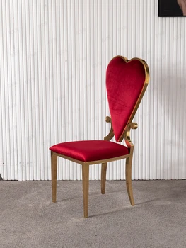 Креативный обеденный стул Ins Fashion Hotel, современный бытовой стул, Легкая Роскошная спинка для гостиной, обеденный стул из нержавеющей стали