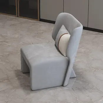 Кремовые повседневные стулья со спинкой для столовой, мебель, современные легкие роскошные дизайнерские обеденные стулья, креативный бархатный обеденный стул