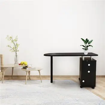 Маникюрный столик простого дизайна с выдвижным ящиком, современный черный маникюрный столик для ногтей, прочный и долговечный, идеально подходит для любого салона красоты
