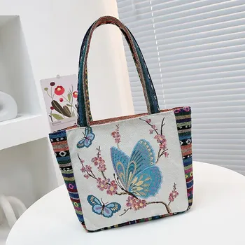 Новая сумка для бенто в этническом стиле, офисная сумка, студенческая холщовая сумка, сумка в стиле шинуазри