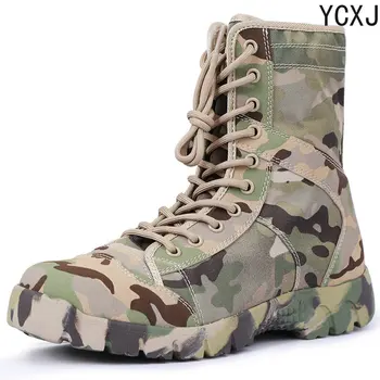 Новые летние армейские ботинки, мужские ботинки, ультралегкие дышащие тренировочные ботинки, Женские пустынные ботинки с высоким берцем, Мужская уличная парусиновая обувь