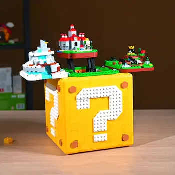 Новые Супер 64 Блока С Вопросительным Знаком, Модель Кирпичей, Игровые Строительные Блоки, Развивающие Игрушки для Детей, Подарки на День Рождения, подходят 71395