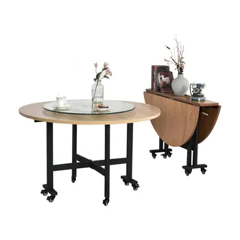 Обеденные столы из массива дерева в скандинавском стиле, Легкая роскошная мебель для столовой, Складной кухонный стол, Современный обеденный стол на шкиве для домашнего использования