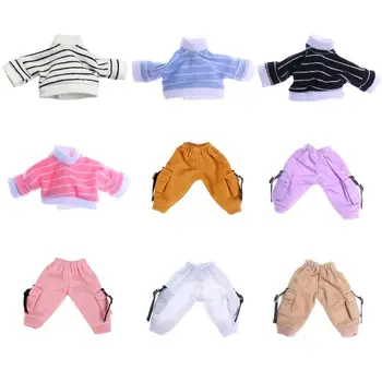 Одежда OB11 Модные топы в полоску, мини-вязаный свитер, хлопковые брюки с карманами, Повседневная одежда, Аксессуары для кукол Obitsu11