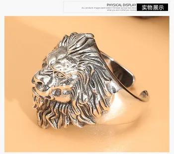 Открывающее кольцо Beast Lion с агрессивной точностью Изготовлено для создания персонализированных ювелирных изделий из тайского серебра s925 пробы в стиле ретро