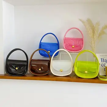 Прозрачная сумка из ПВХ, модная прозрачная сумка для покупок большой емкости, водонепроницаемая сумка для девочек ярких цветов