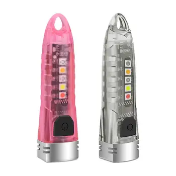 Светодиодный фонарик-брелок Мини-фонарик с регулируемой яркостью, USB Перезаряжаемая вспышка, Брелки для ключей, Инструменты для выживания Для