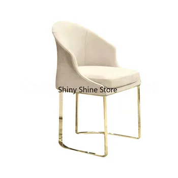 Современный легкий Роскошный обеденный стул из нержавеющей стали, гостиничные стулья в скандинавском стиле, американский стул для отдыха, стул для переговоров с покрытием jl