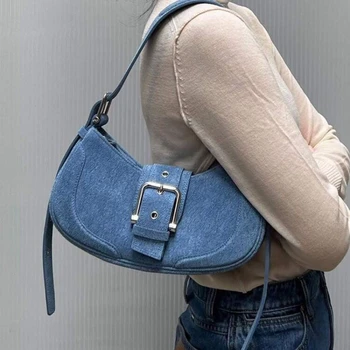 Сумка OSOI Toni Hobo, нишевая джинсовая сумка, усовершенствованные сумки для подмышек, многофункциональная сумка через плечо, классическая сумка Half Moon.