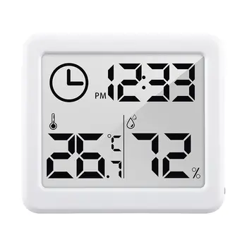 Термогигрометр Ультратонкий Простой Электронный Цифровой термометр для умного дома, гигрометр, Цифровые настенные часы с ЖК-дисплеем
