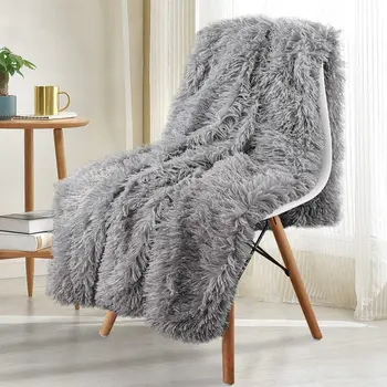 Утолщенное пушистое одеяло, теплое зимнее покрывало на кровать, клетчатый чехол для дивана, двухсторонние одеяла и накидки для домашнего декора