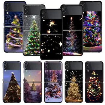 Яркая Ночная Рождественская Елка Чехол Для Телефона Samsung Galaxy Z Flip 5 Z Flip 4 Z Flip3 5G Shell для Galaxy Z Флип Жесткий Чехол