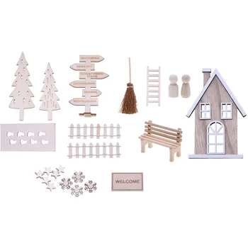 Макет дома, реквизит, Рождественский миниатюрный орнамент, деревянная дверь, модель мебели